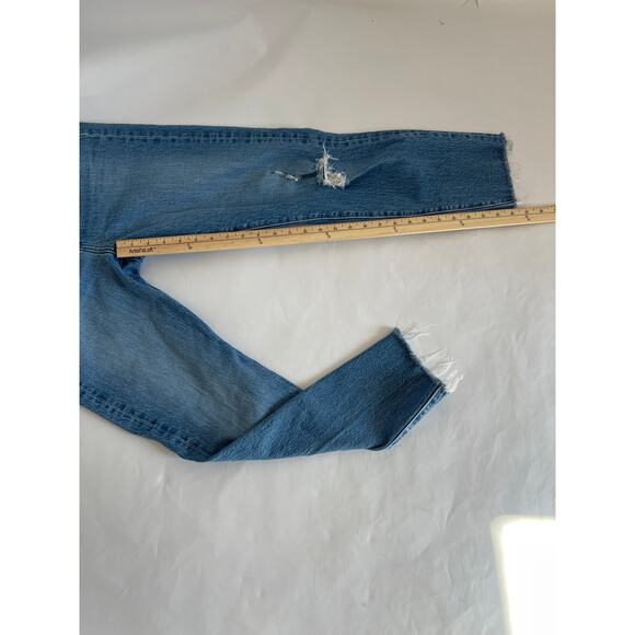 LEVIS PREMIUM WOMENS WEDGIE SKINNY DISTRESED BUTTON FRONT JEANS SIZE 28 - Picture 16 of 16